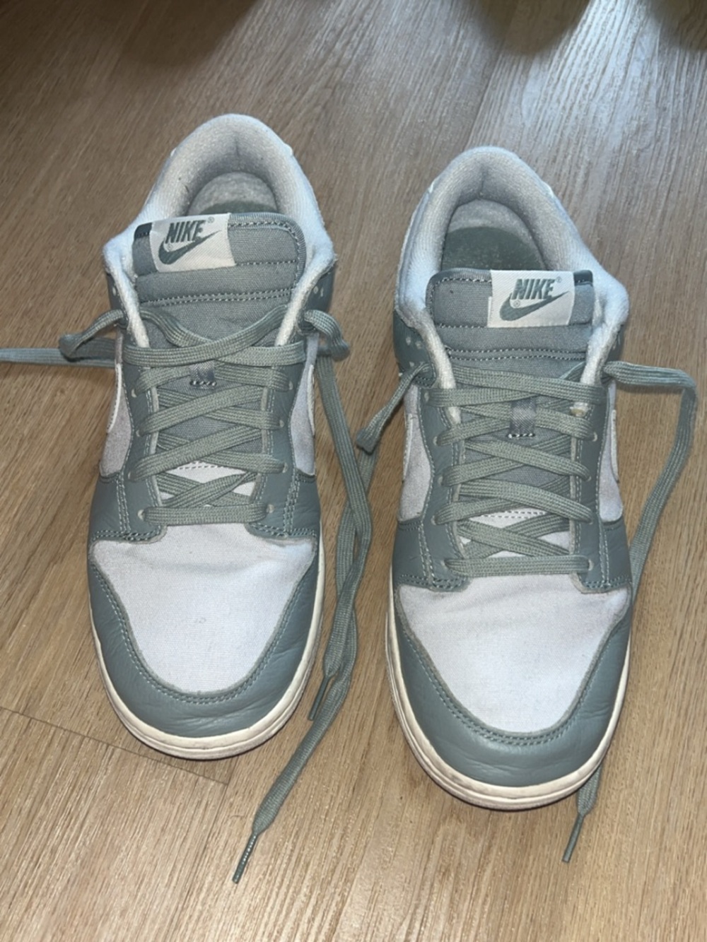 Nike White and Light Gray Low-Top Sneakers